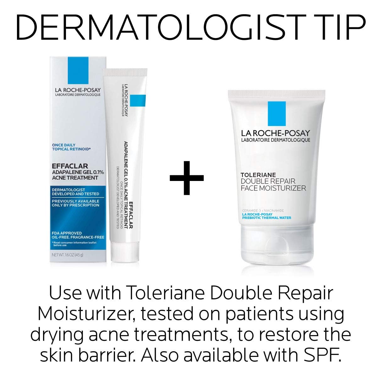La Roche-Posay Effaclar Adapalene Gel 0.1% Acne Treatment, Retinoid Cream, Acne Medication Gel for Blackheads & Whiteheads, Oil Free, Helps Clear and Prevent Blemishes & Clogged Pores - Image 7