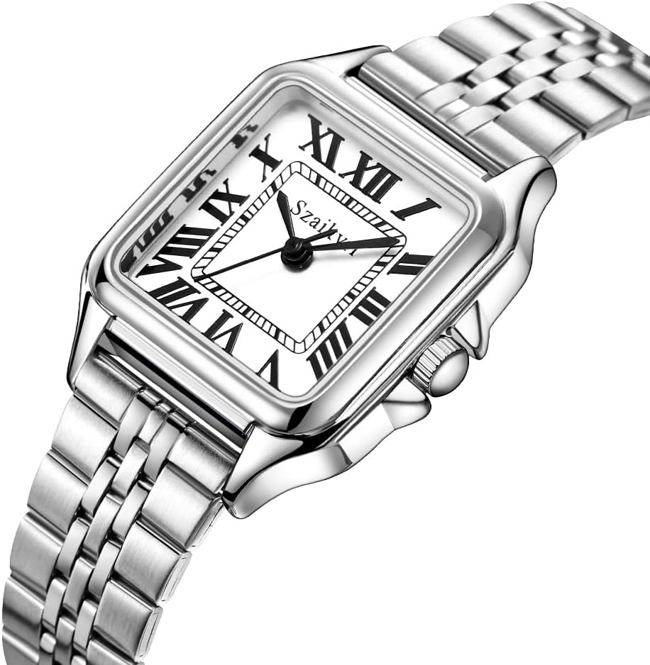 Szaikyri Classic Square Watches for Women with Roman Numerals Ladies Casual Dress Watch - Image 8