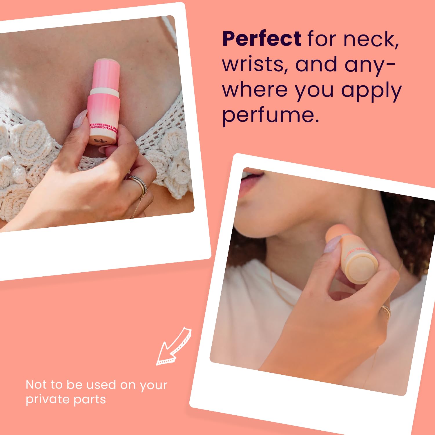 SweetSpot Flavored Solid Perfume Stick, Portable Travel Perfumes for Women, Long Lasting Fragrances, Non Sticky Formula, Natural Ingredients, Fragrance Stick (Peach) - Image 3