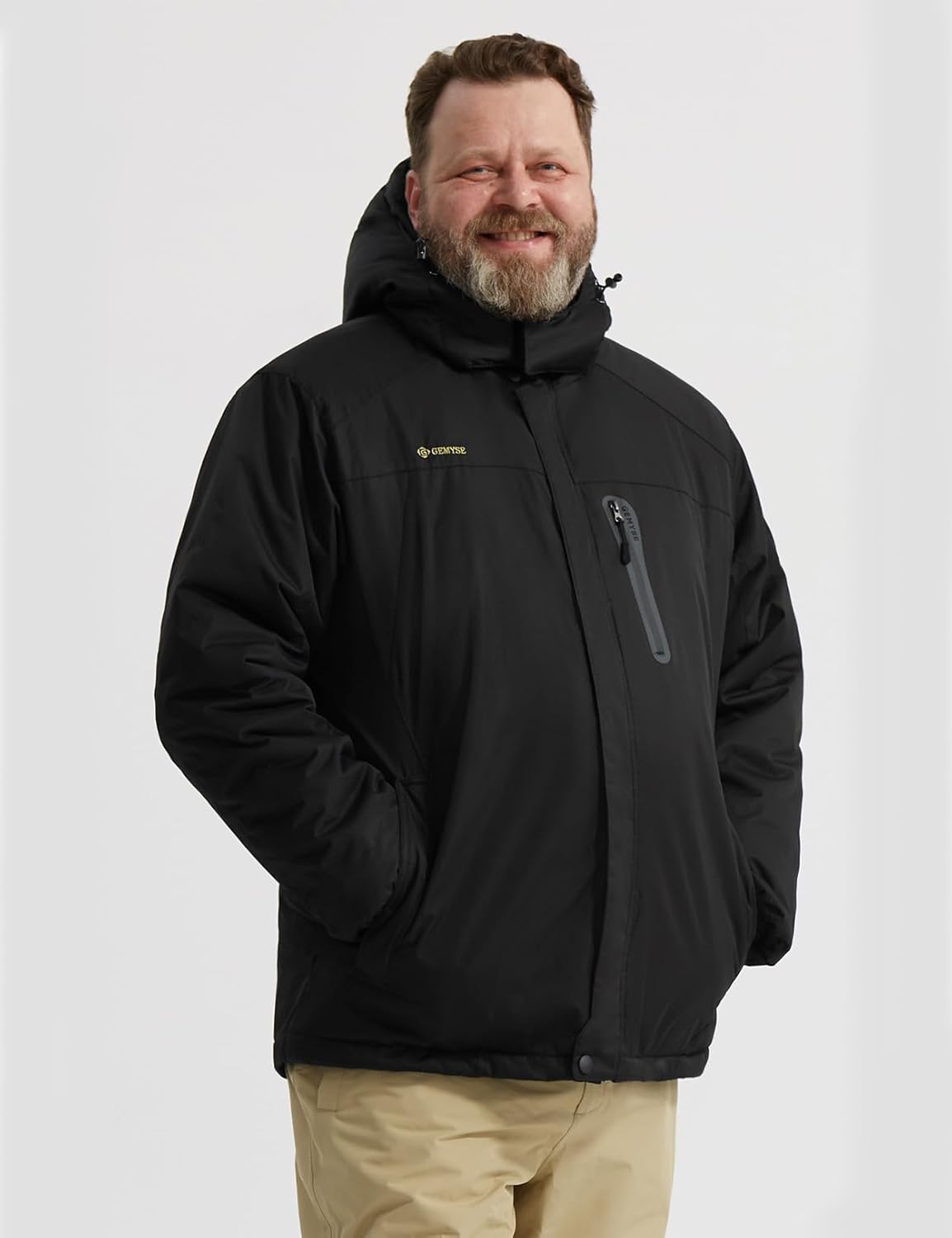 GEMYSE Men's Ski Snow Jacket Warm Winter Waterproof Coat Snowboard Rain Jacket Hooded Windproof Windbreaker - Image 3