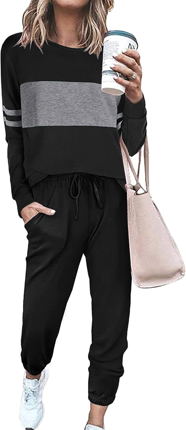 PRETTYGARDEN Womens 2 Piece Sets 2026 Long Sleeve Tops High Waisted Sweatpants Lounge Set Fall Fashion Travel Outfits