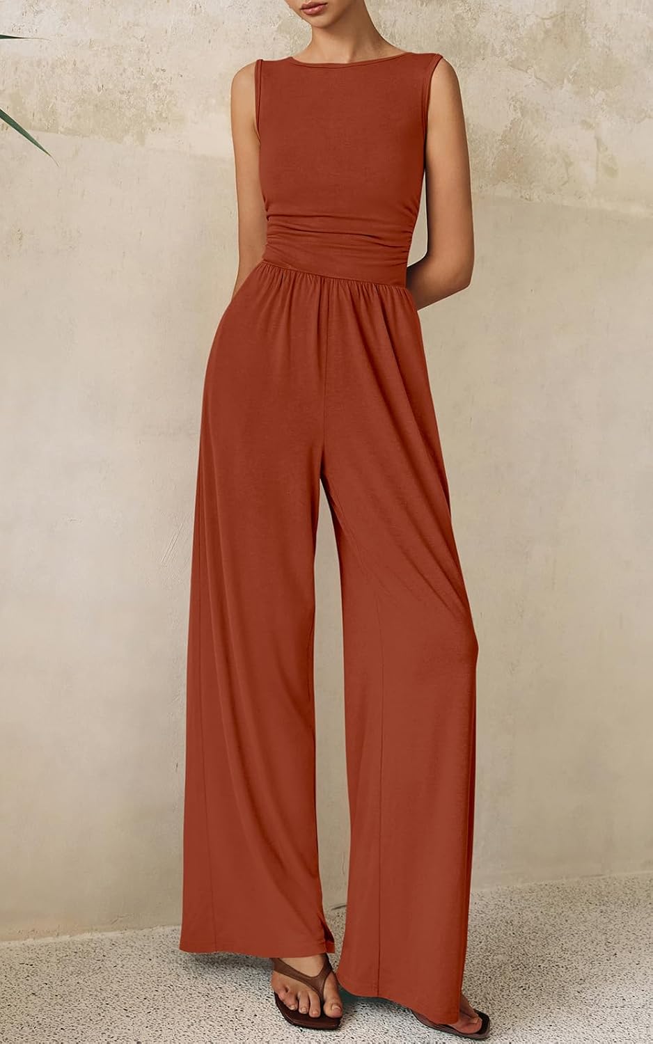 PRETTYGARDEN One Piece Jumpsuits for Women Dressy Casual Sleeveless Crewneck Wide Leg Rompers Jumpers Vacation Summer Outfits - Image 7