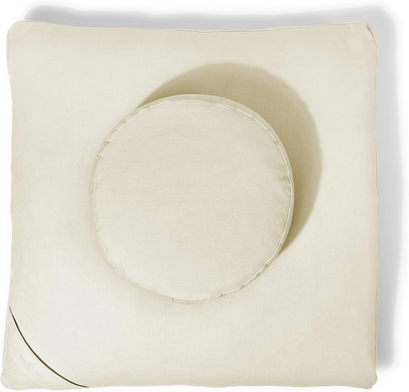 Meditation Cushion Set by renoo - Durable Comfortable Organic Cotton, Linen, Hemp - Modern Zafu Zabuton - Buckwheat Kapok Filled Floor Pillow Yoga Bolster in 15 Colors Washable Cover - Image 3