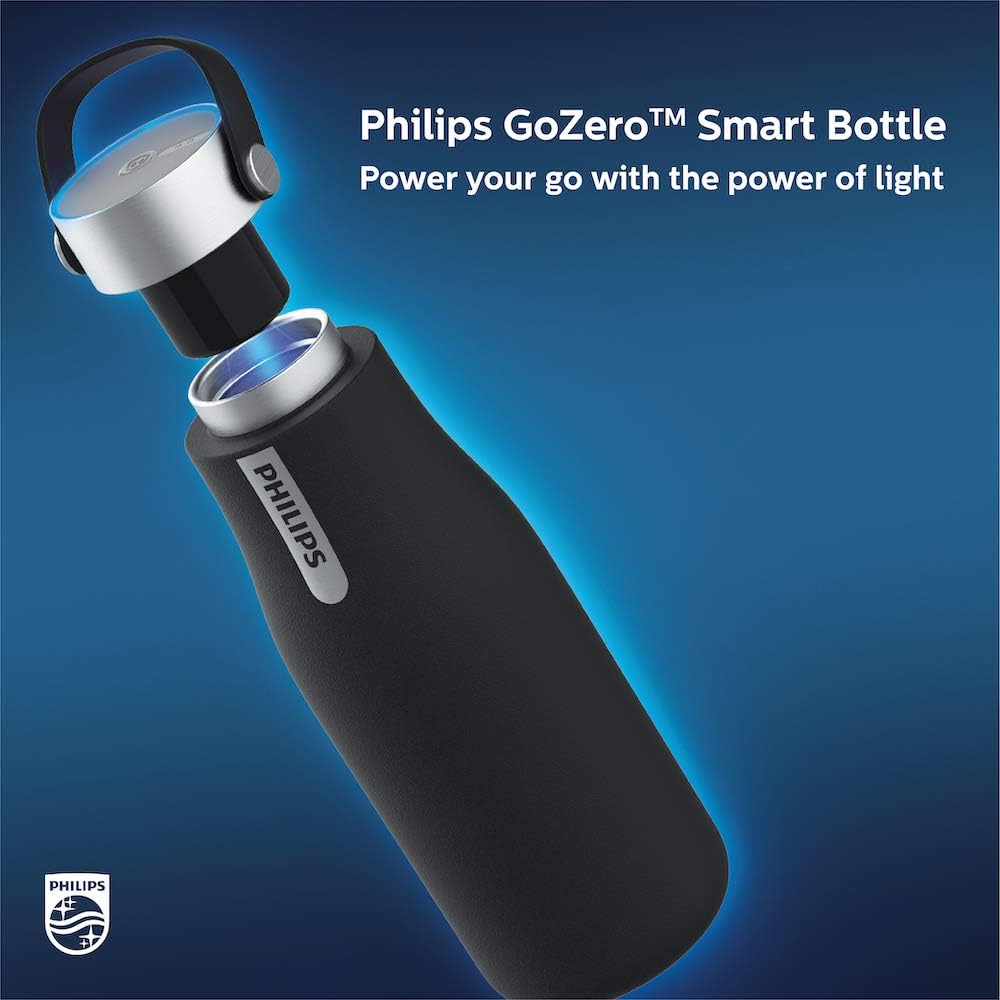 Philips Water GoZero UV Self-Cleaning Smart Water Bottle Vacuum Stainless Steel Insulated Water Bottle with Handle Double-wall, Auto Cleaning, Keep Drink Hot or Cold, BPA Free - Image 2