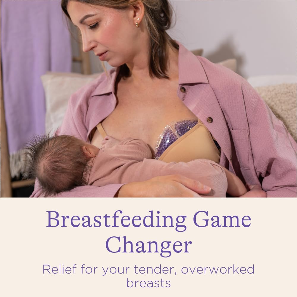 Lansinoh Breast Therapy Packs, Hot and Cold Breast-Pads with 2 Soft Covers, Postpartum Essentials for Nipple Pain Relief, Mastitis, Engorgement, Support for Breastfeeding and Pump Aid, 2 Pack - Image 2