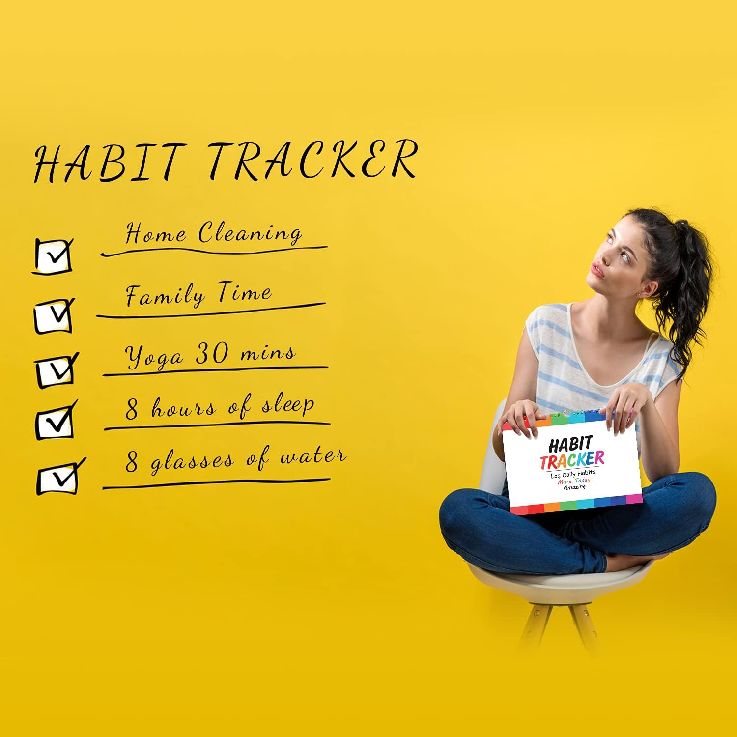 gisgfim Habit Tracker Calendar Motivational Habit Tracking Journal Inspirational Goal Planner with Spiral Binding Beautiful Weekly Undated 12+2 Month Journal - Image 6