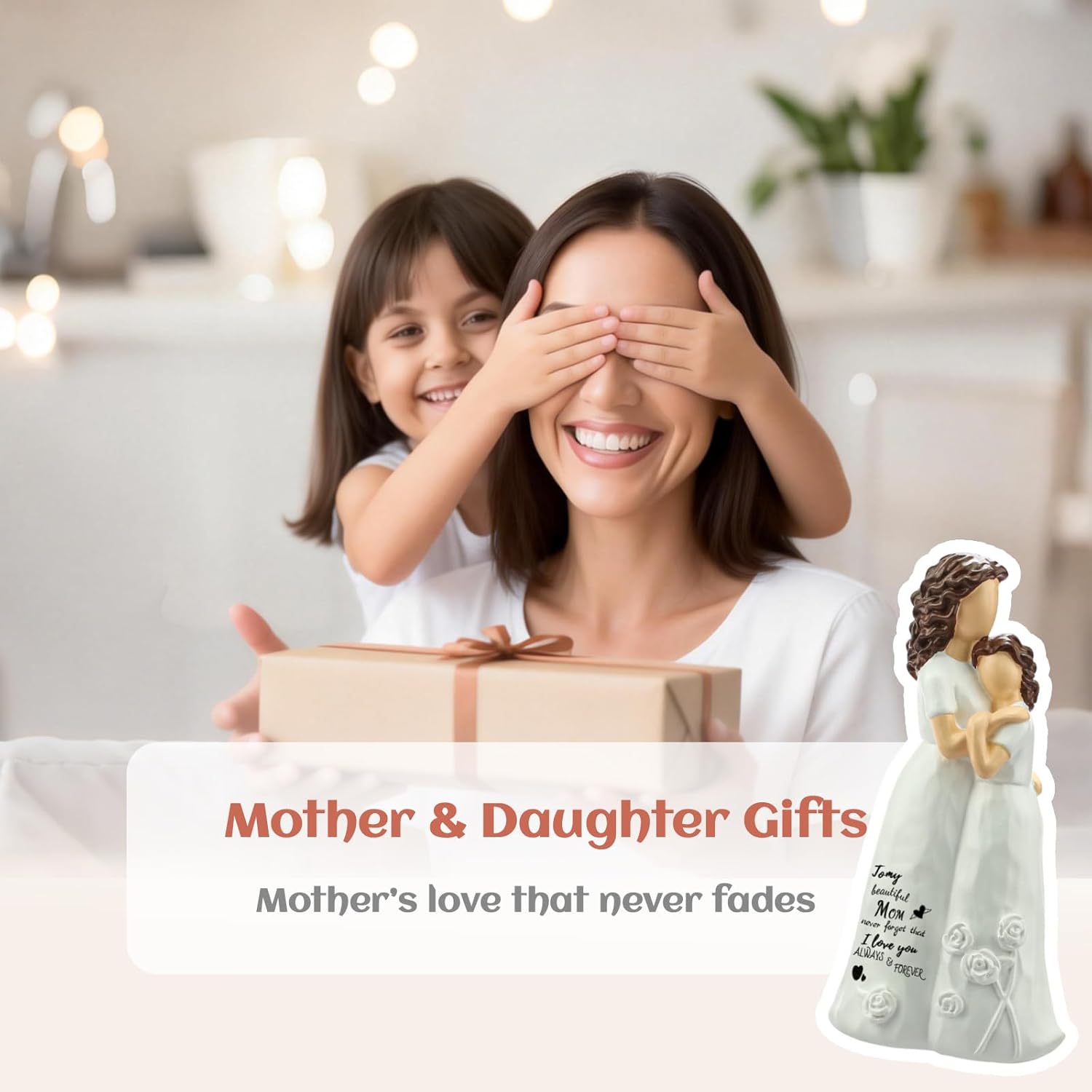 Mothers Day Mom Gifts for Mom from Daughter,Cool Birthday Gifts for Women Wife Christmas Stocking Stuffers Unique Gift Ideas for Mama Grandma Aunt Hand-Painted Figure Sculpture Presents - Image 3