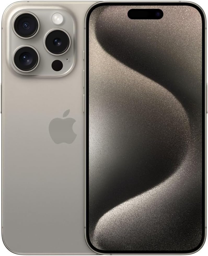 Apple iPhone 15 Pro Max, 512GB, Natural Titanium - Unlocked (Renewed)
