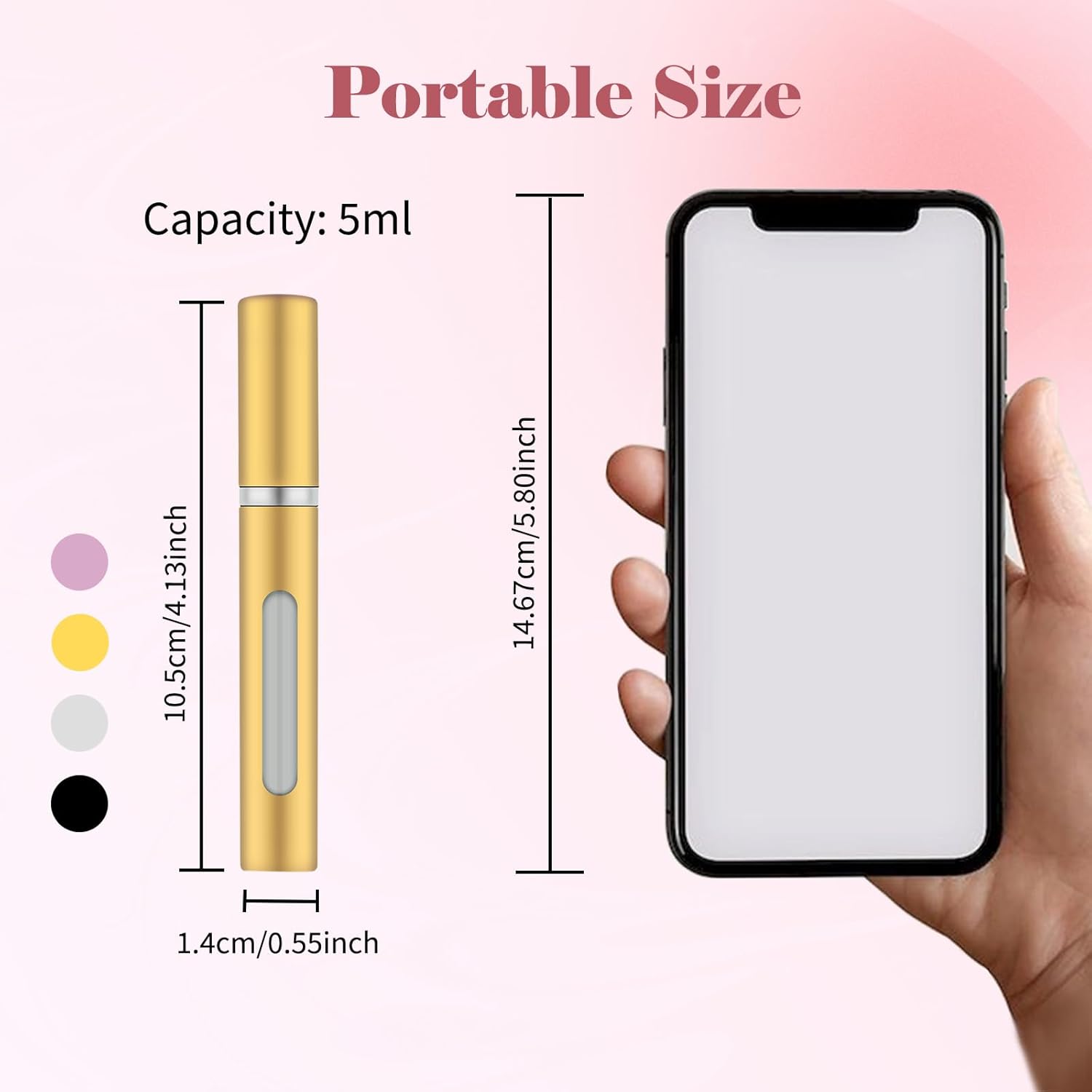 4pcs Mini Perfume Travel Bottle, Perfume Atomiser Refillable, 5ML Spray Bottles, Portable for Travel Holiday, Outdoor Activities and Business - Image 3