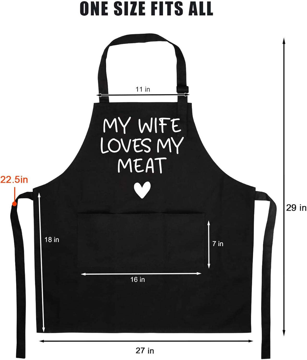 Fairy's Gift Funny Husband Apron, Men's Anniversary, Fathers Day, Cool Birthday Gifts for Him Husband, Gifts from Wife, Manly Presents for Men, Grilling Kitchen Aprons w/Pockets for Cooking Hubby Him - Image 4