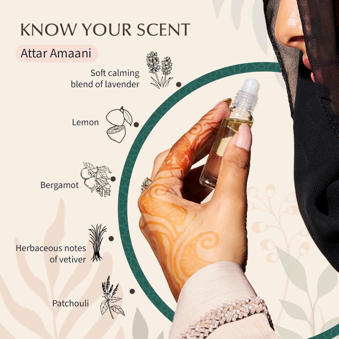 Dukhni Attar Amaani Roll-On Perfume Oil, Alcohol-Free, Arabian Attar - Image 3