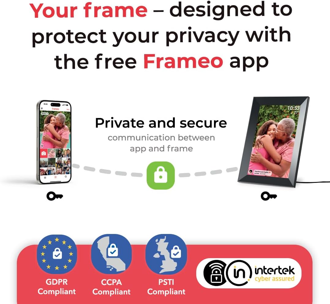 Digital Picture Frame, 10.1'' Frameo Digital Frame Wifi, 32GB Memory, 1280*800 HD Touch Screen Digital Photo Frame, Wall Mountable, Auto-Rotate, Share Instantly, Wedding, Birthday Gifts for Women, Mom - Image 9