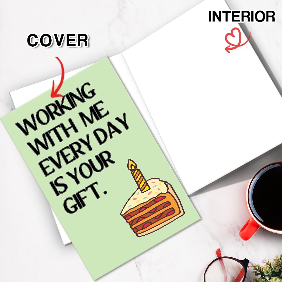 Funny Birthday Card for Coworker, Hilarious Office Birthday Card for Boss Friends Coworker, Working With Us Everyday Is Your Gift - Image 3