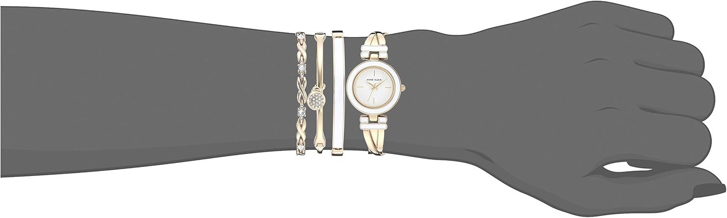 Anne Klein Women's Bangle Watch and Premium Crystal Accented Bracelet Set - Image 4