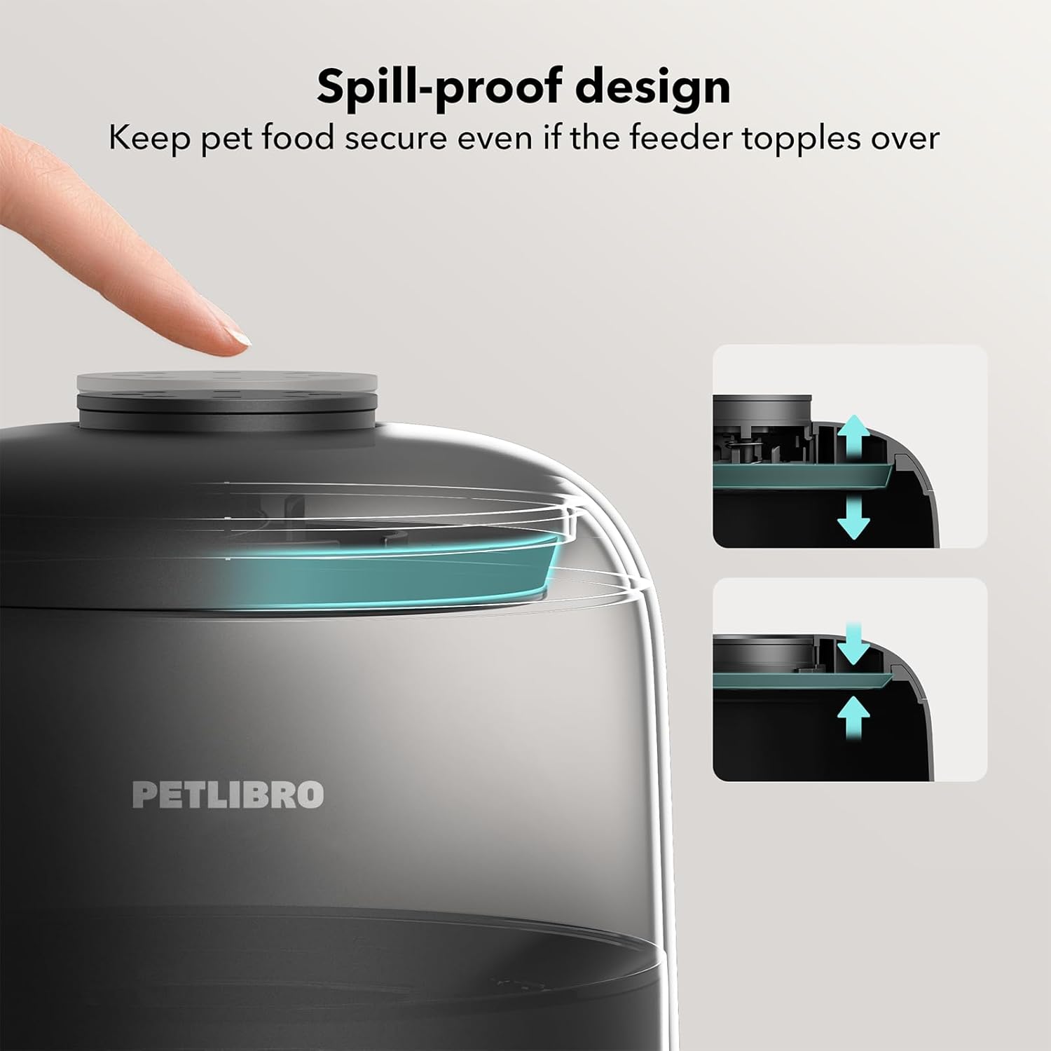 PETLIBRO Automatic Cat Feeder, Wi-Fi Rechargeable Cats Food Dispenser Battery-Operated with 30-Day Life, AIR 2.4G Wi-Fi Timed Pet Feeder for Cats & Dogs, 2L Auto Cats Feeder, Black - Image 7