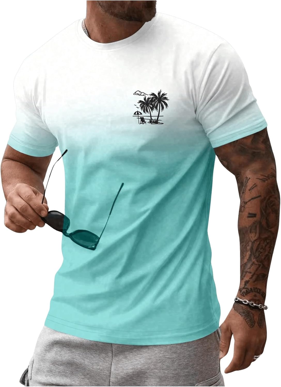 SOLY HUX Men's Short Sleeve Graphic Tees Summer Crewneck Top Shirt Beach Vacation T-Shirts