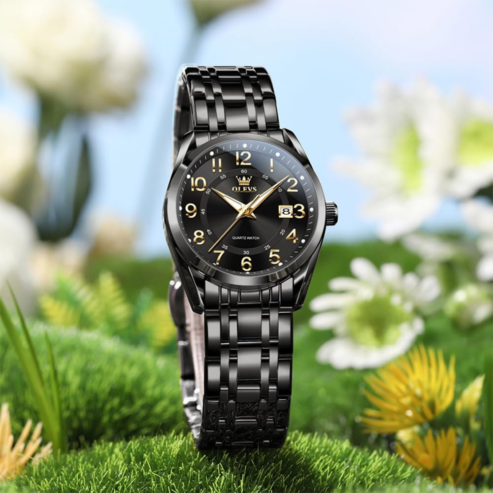 OLEVS Womens Watches Classic Dress Quartz Female Wristwatch Ladies Stainless Steel Waterproof Luminous Date Easy Read Watch for Lady - Image 7