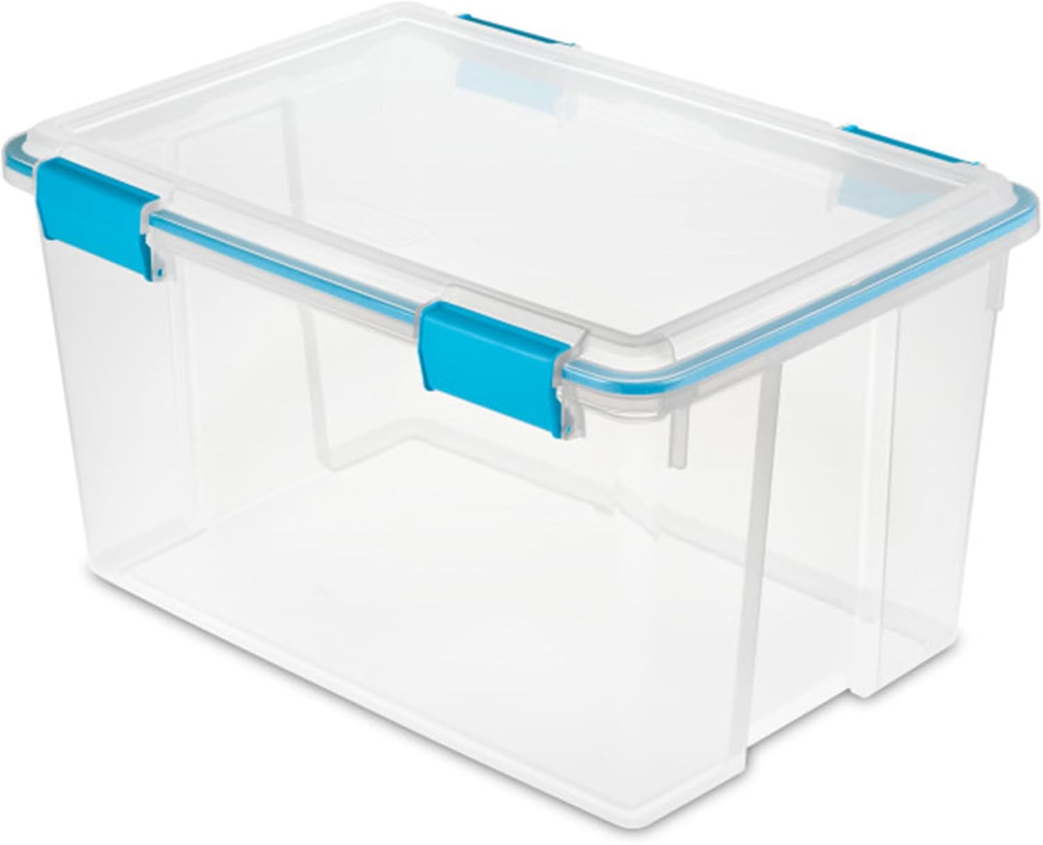 Sterilite 4-Pack 54 Quart Gasket Box, Home Storage Organizer Bins with Lids - Stackable Clear Plastic Containers for Bedroom, Bathroom, Garage, Basement, or Attic - Image 8