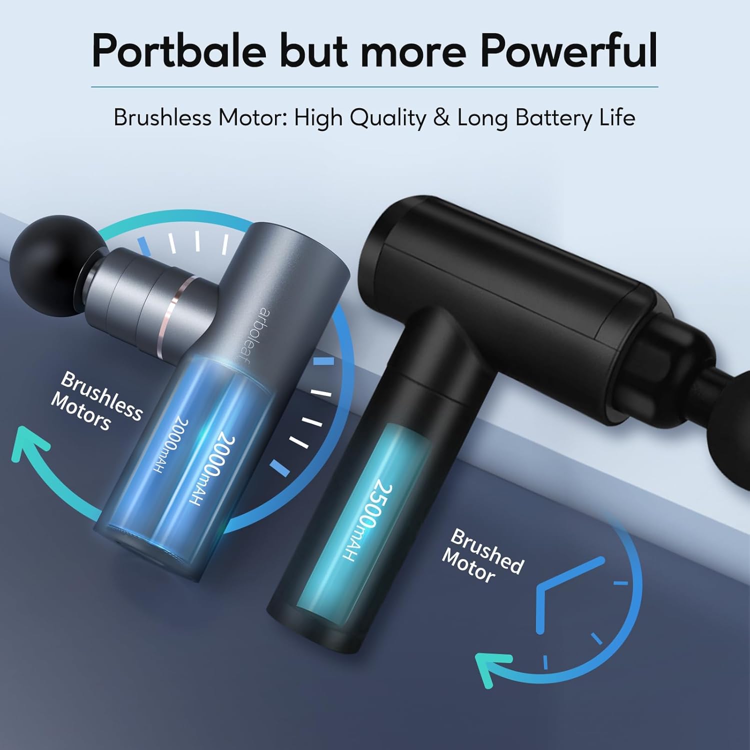 arboleaf Massage Gun Deep Tissue, Balance of Power & Portability Full-Metal Percussion Massager with Silent Brushless Motor - Ultra-Quiet Pocket-Sized for Athletes Back Pain Relief Home Office Travel - Image 4