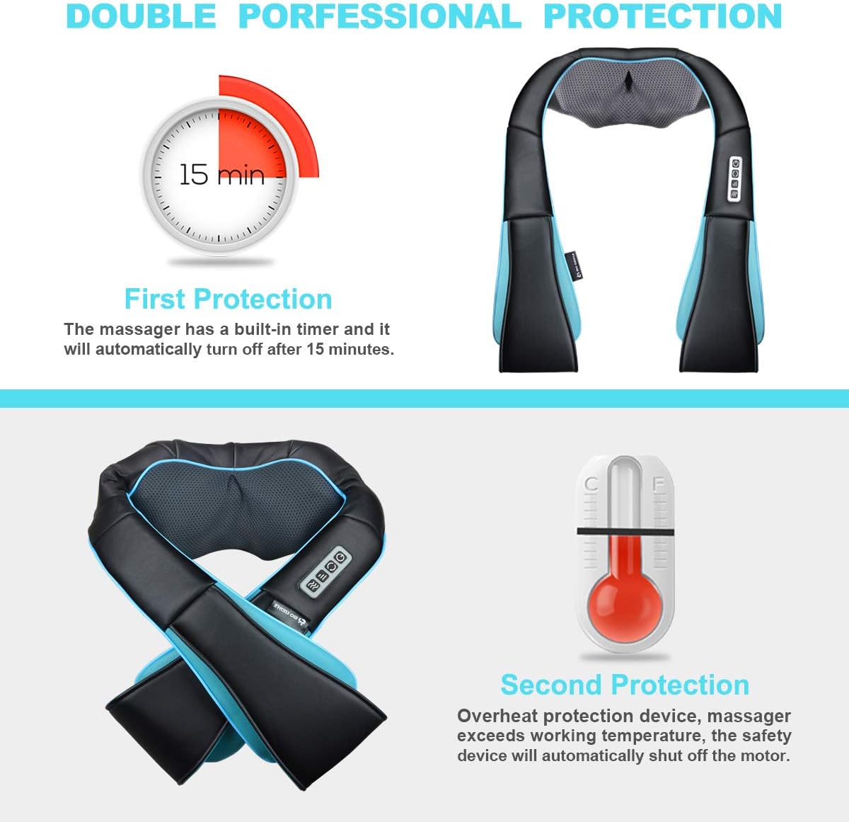 Mo Cuishle Shiatsu Neck Massager for Pain Relief – Deep Kneading Back Shoulder Massage with Heat – Ideal for Valentine’s Day, Christmas, Mother's Day, Father's Day, Gifts for Men Women Mom Dad Her Him - Image 4