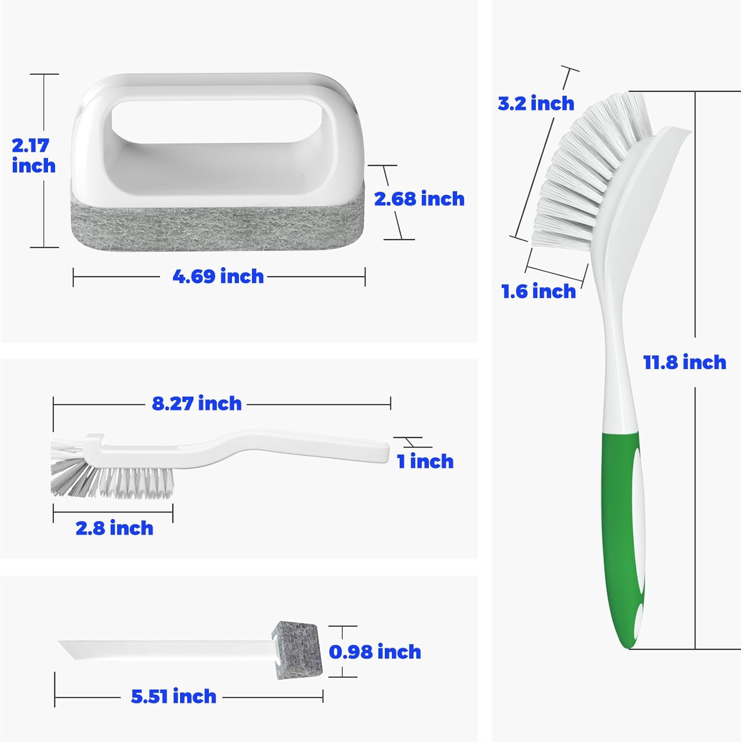 Holikme 6 Pack Dish Brush with Handle Kitchen Cleaning Brush Set for Pot, Pan, Kitchen Sink (Green) - Image 6