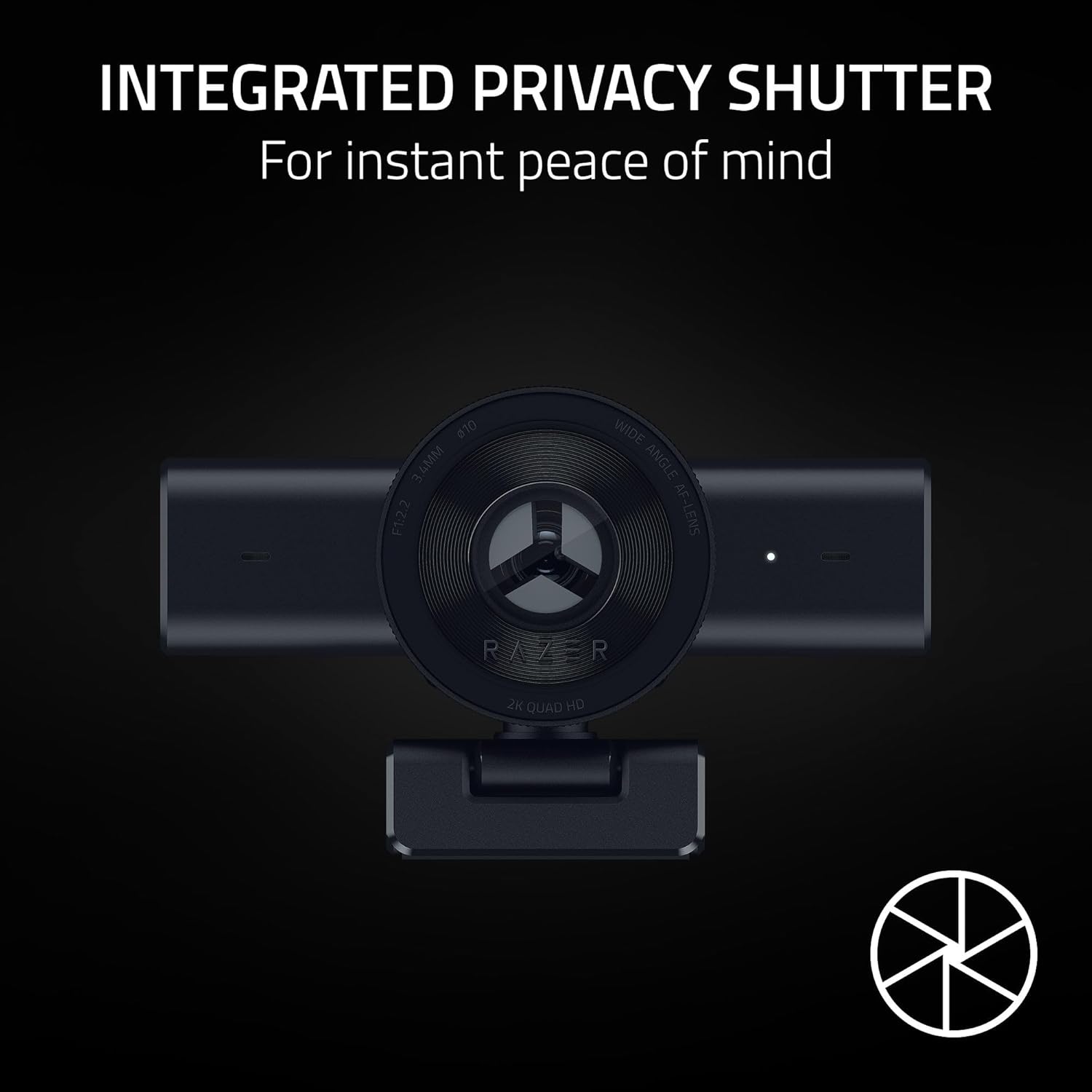 Razer Kiyo V2 X Streaming Webcam: 1440p 60 FPS - Auto Focus - Built-in Microphone - Wide Angle Lense - Integrated Privacy Shutter - Works with OBS, Xsplit, Streamlabs, Discord, Zoom, Teams - Black - Image 7
