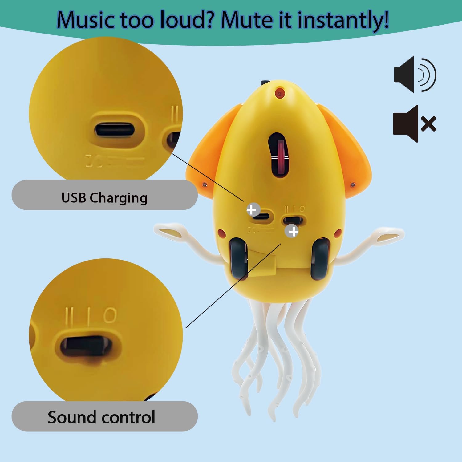 Baby Stocking Stuffers 6-12 12-18 Months Boys Girls, Tummy Time Musical Crawling Dancing Squid Octopus Toy for 1 2 3 4 5 Year Old Kid, Toddler Birthday Christmas Gifts for Grandkids - Image 5