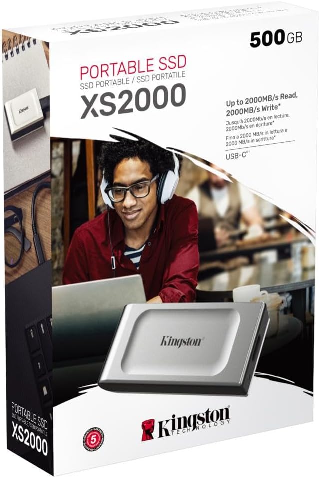 Kingston XS2000 500G High Performance Portable SSD with USB-C | Pocket-sized | USB 3.2 Gen 2x2 | External Solid State Drive | Up to 2000MB/s | SXS2000/500G - Image 3