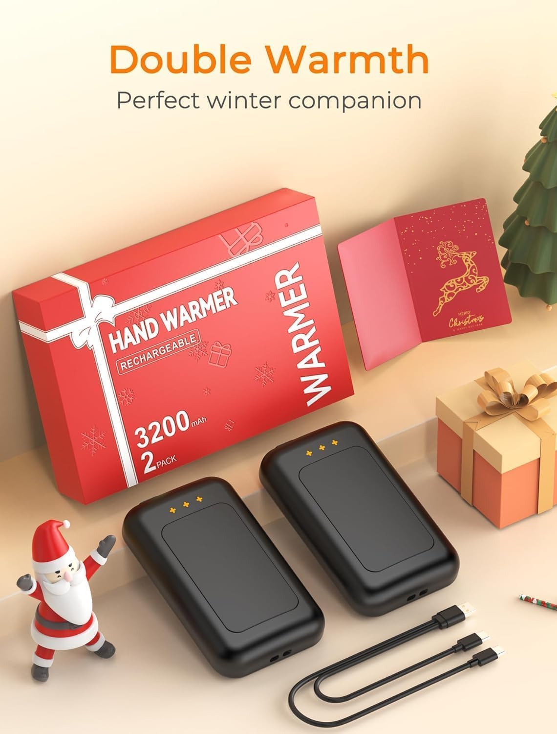 Electric Hand Warmers Rechargeable, Rechargeable Hand Warmer, Portable Hand Warmer for Outdoor Camping Hunting Golf Accessories, Gifts for Women Men - Image 3