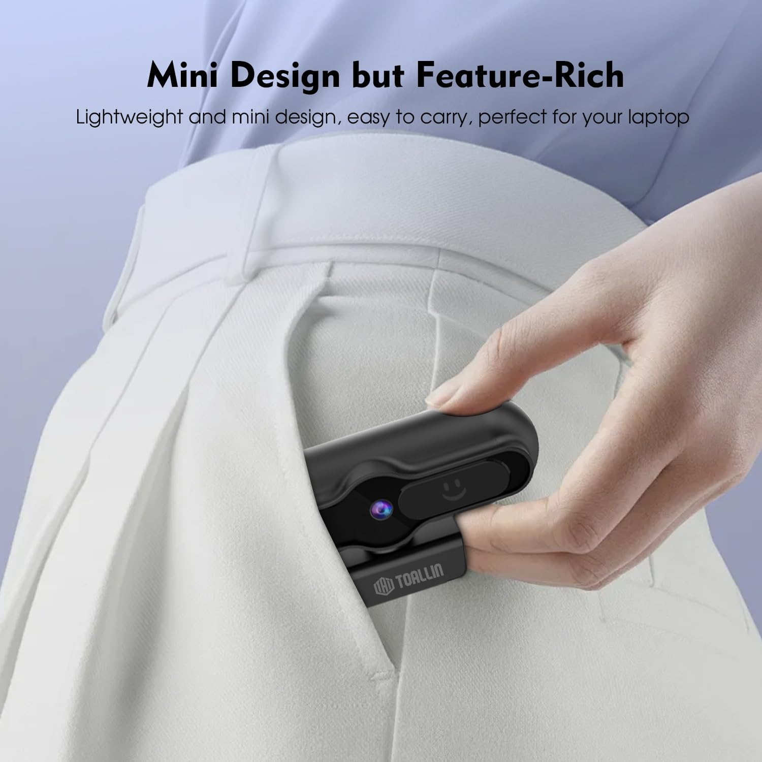 TOALLIN 4K Webcam for PC, Built-in Mic, 1080P@60FPS, PDAF Autofocus, 1/2.5" Sensor & 12MP, Sliding Privacy Cover, USB Web Camera for Streaming, Gaming, Conferencing and Video Calls - Image 4