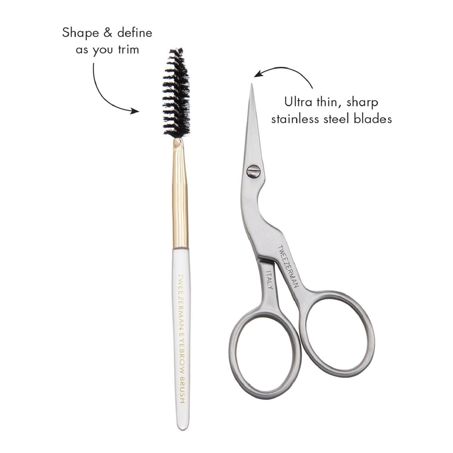 Tweezerman Stainless Steel Eyebrow Shaping Scissors & Brush - Eyebrow Trimming Set for Women and Men - Image 6