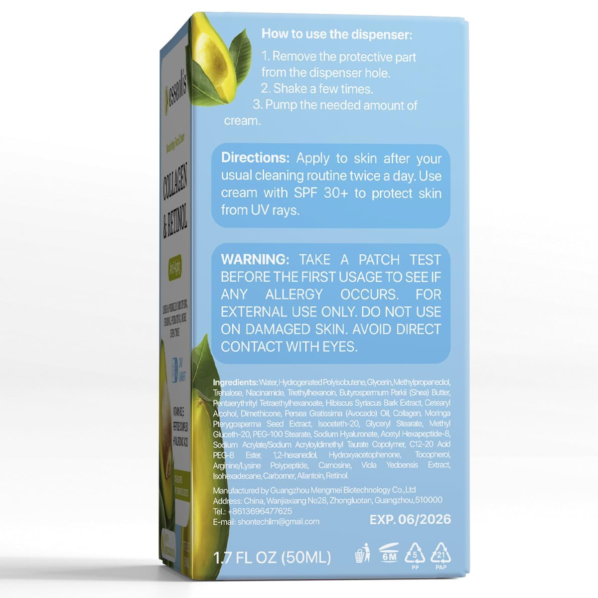 Face Moisturizer Collagen Cream, Anti Aging Face Cream with Retinol Hyaluronic Acid Vitamin B, Day & Night Anti-Wrinkle Moisturizing Cream for Women & Men, 1.7 Fl Oz - Image 9