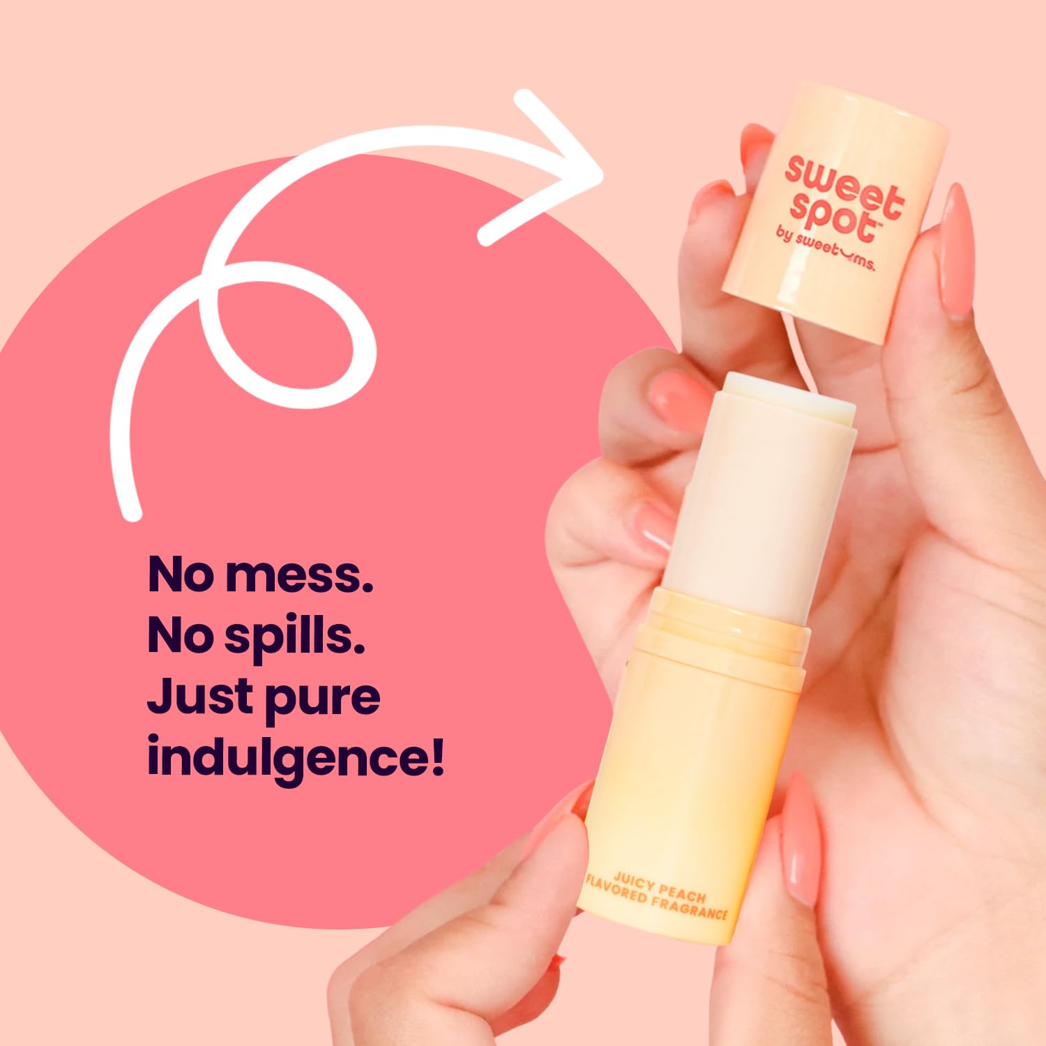 SweetSpot Flavored Solid Perfume Stick, Portable Travel Perfumes for Women, Long Lasting Fragrances, Non Sticky Formula, Natural Ingredients, Fragrance Stick (Peach) - Image 6