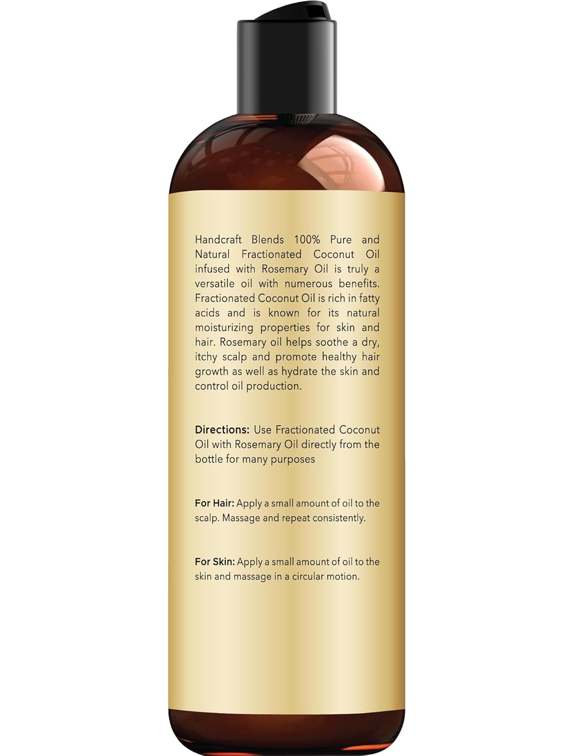 Handcraft Blends Fractionated Coconut Oil Infused with Rosemary - 8 Fl Oz - 100% Pure and Natural - Premium Grade Carrier for Skin, Hair and Massage - Image 2