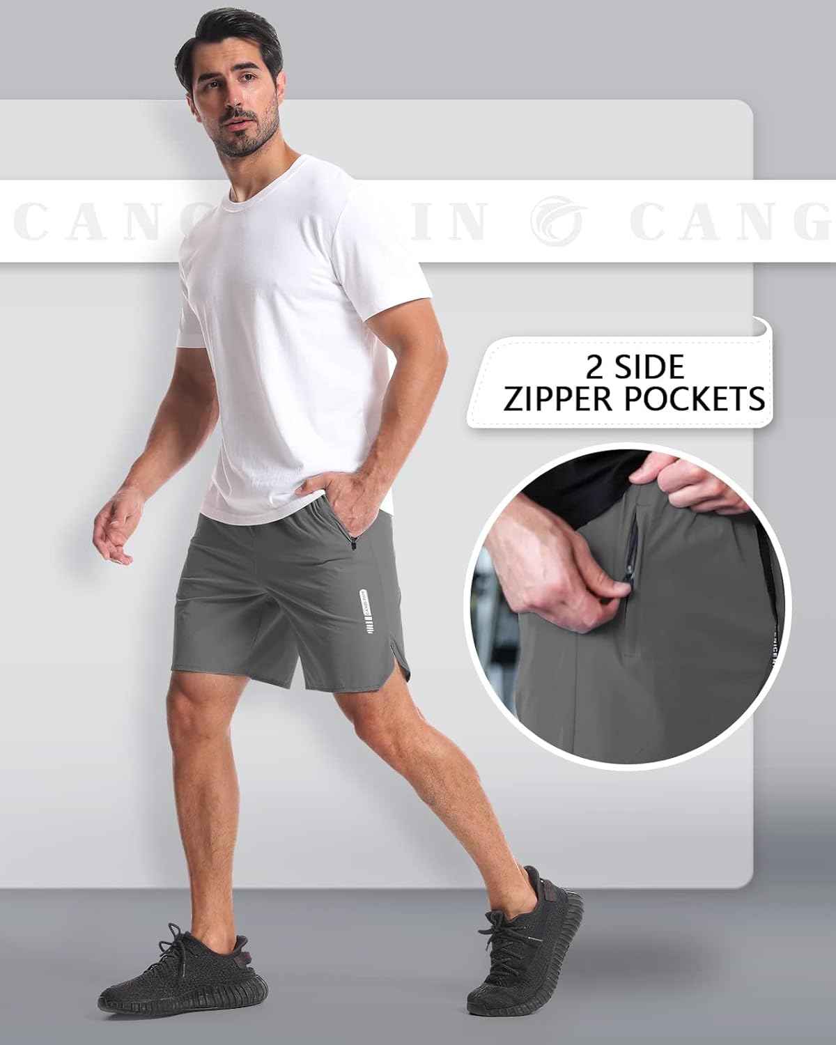 CANGHPGIN 2 Pack Mens Workout Athletic Shorts 7 inch Inseam Quick Dry Hiking Shorts Men Lightweight Sports Gym Shorts Running - Image 6