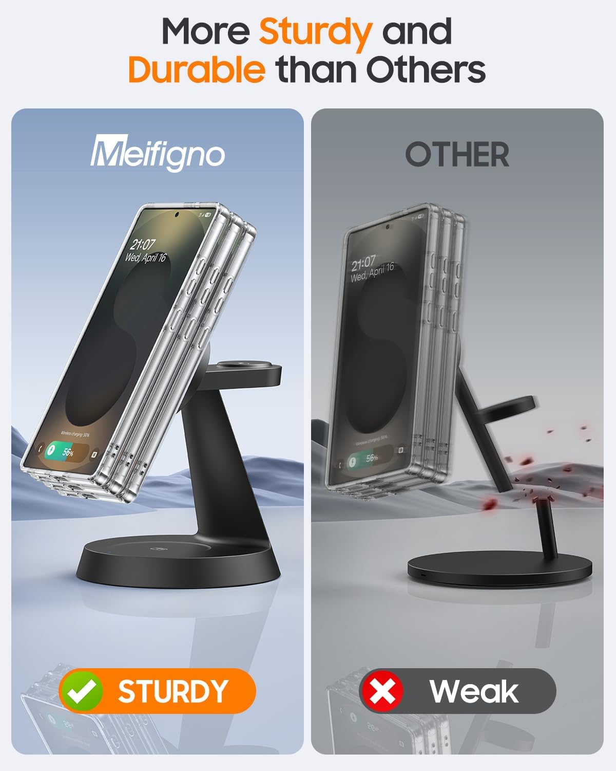 Magnetic Wireless Charger for Samsung, 3 in 1 Charging Station Compatible with MagSafe Samsung Charger for Galaxy S26 Ultra S25 Z Fold7/Flip7, Watch Charger Stand for Galaxy Watch Ultra 8 7, for Buds - Image 3