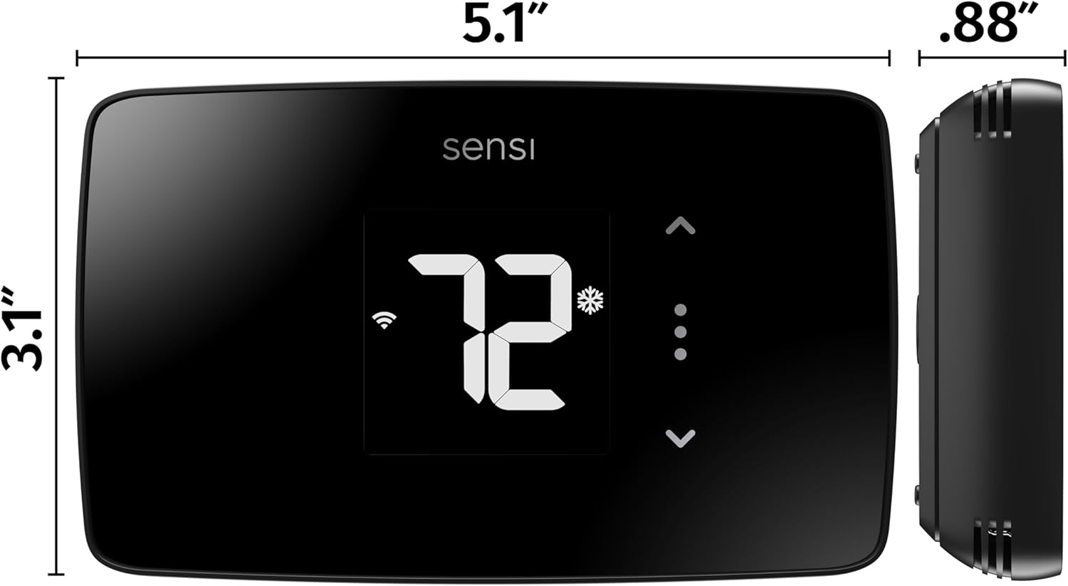 Sensi Lite Smart Thermostat, Programmable, WiFi, Easy DIY, Works With Alexa, ENERGY STAR Certified, ST25, Most Systems C-Wire Not Required, C-Wire needed with Heat/Cool Only & Heat Pump System – Black - Image 2