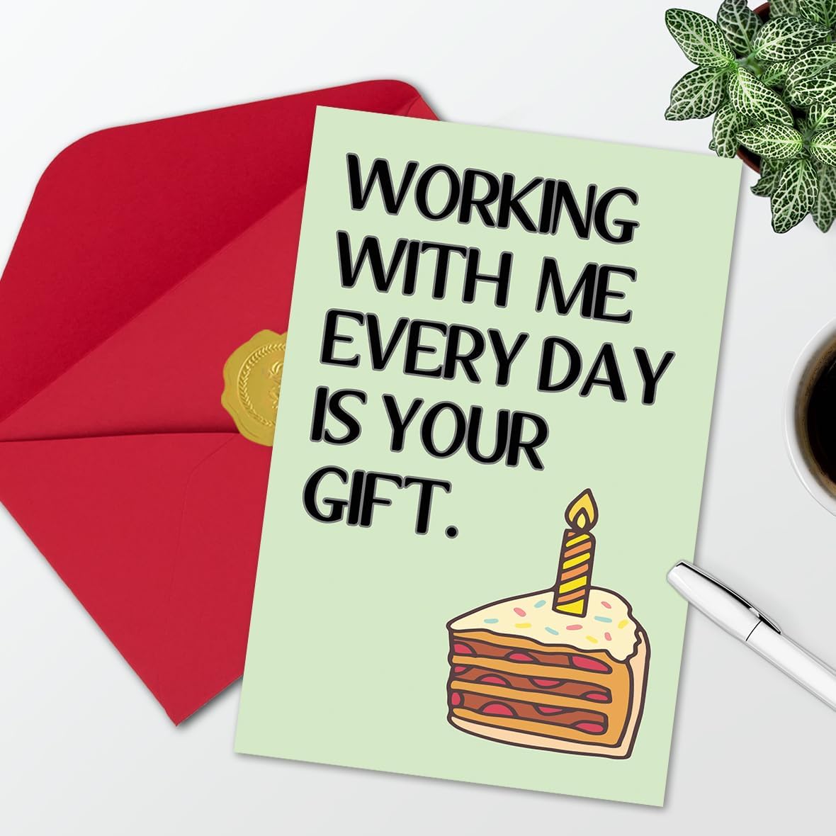 Funny Birthday Card for Coworker, Hilarious Office Birthday Card for Boss Friends Coworker, Working With Us Everyday Is Your Gift - Image 5
