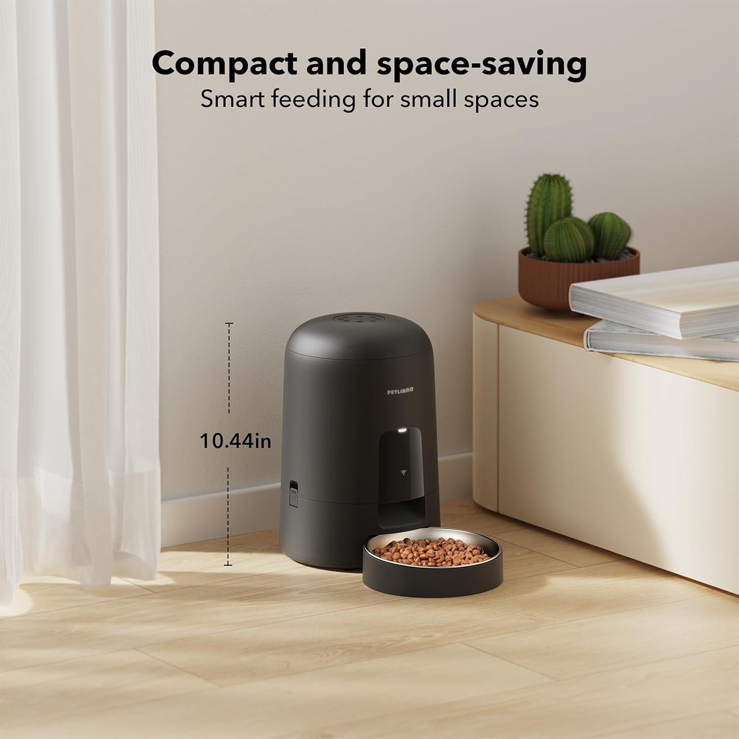 PETLIBRO Automatic Cat Feeder, Wi-Fi Rechargeable Cats Food Dispenser Battery-Operated with 30-Day Life, AIR 2.4G Wi-Fi Timed Pet Feeder for Cats & Dogs, 2L Auto Cats Feeder, Black - Image 9