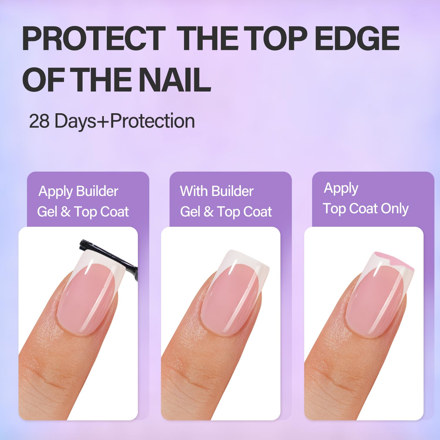 Vansiho Pink French Gel Nails Kit - Short Square French Tip Press on Nails, Nail Gel, Top Coat and Nail Lamp for Gift and Nail Art DIY - Image 4