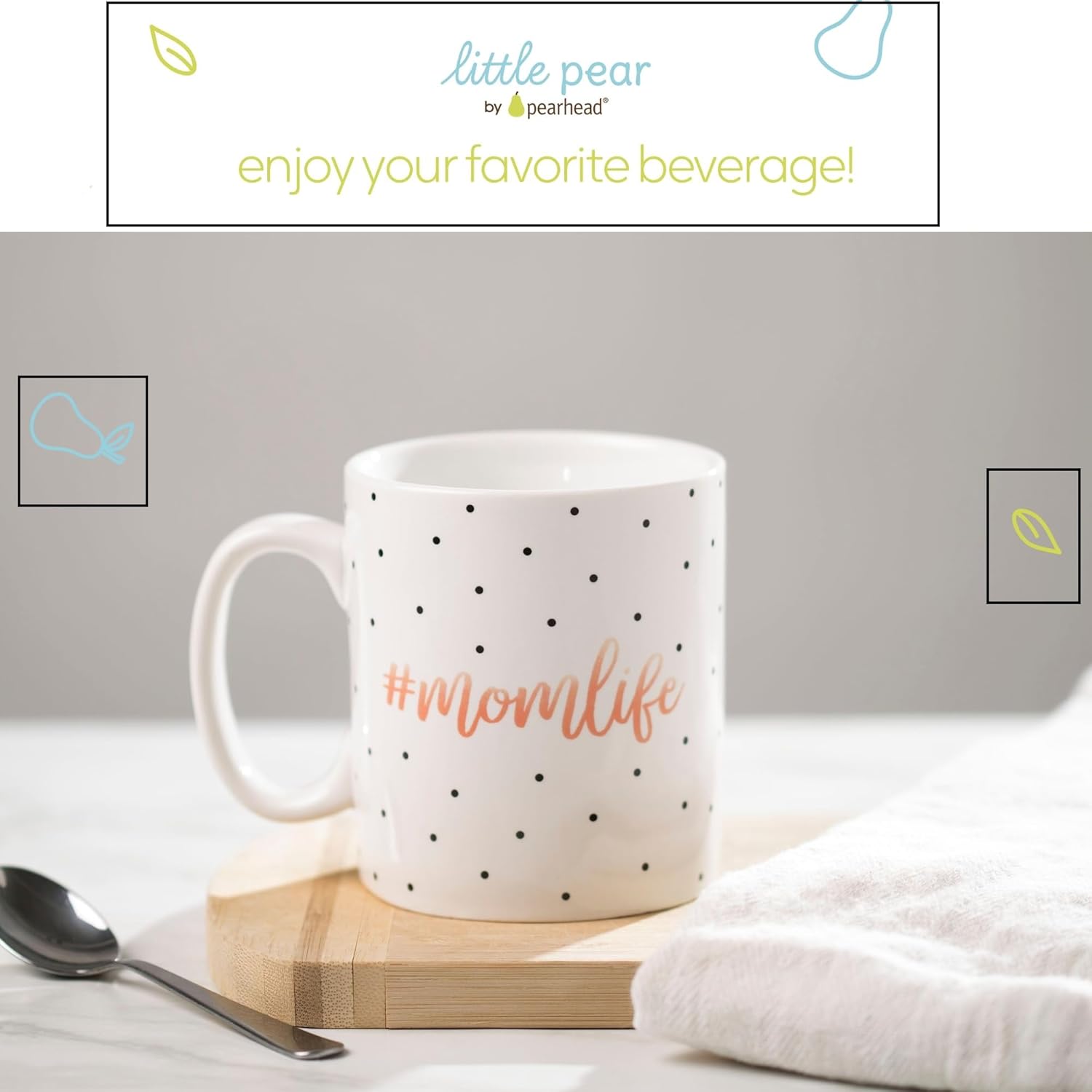 Little Pear Mom Life Mug, Mothers Day Gifts, Ceramic Coffee Cup, Ideal Gift for New and Expecting Moms, Dishwasher Safe and Microwave Safe, Polka Dot, 13oz - Image 5