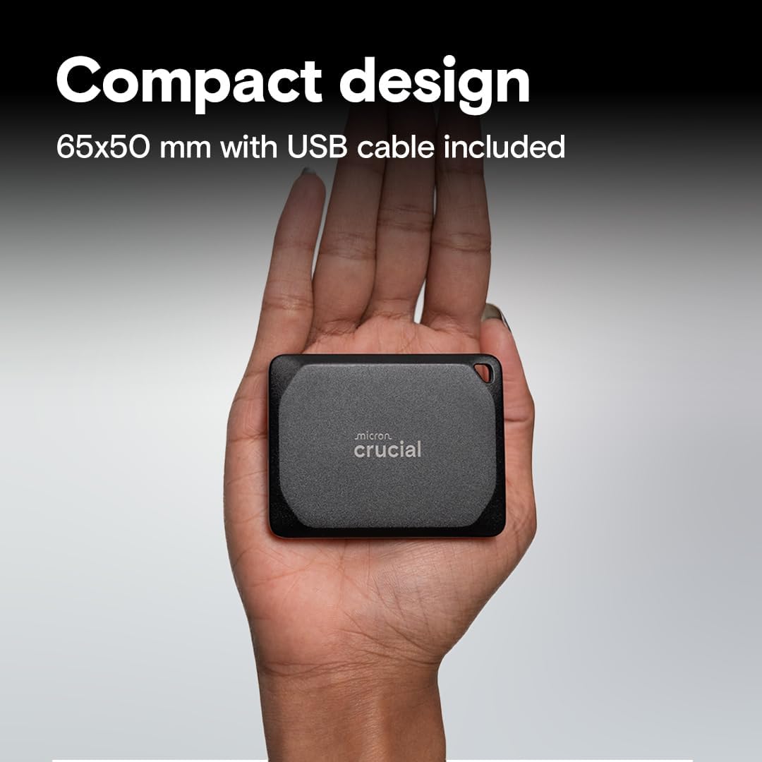 Crucial X10 Pro 1TB Portable SSD, Up to 2100MB/s Read, 2000MB/s Write, 3.2 USB-C, External Solid State Drive, Durable Storage for PC & Mac, for Professional Creators, Black - CT1000X10PROSSD902 - Image 7