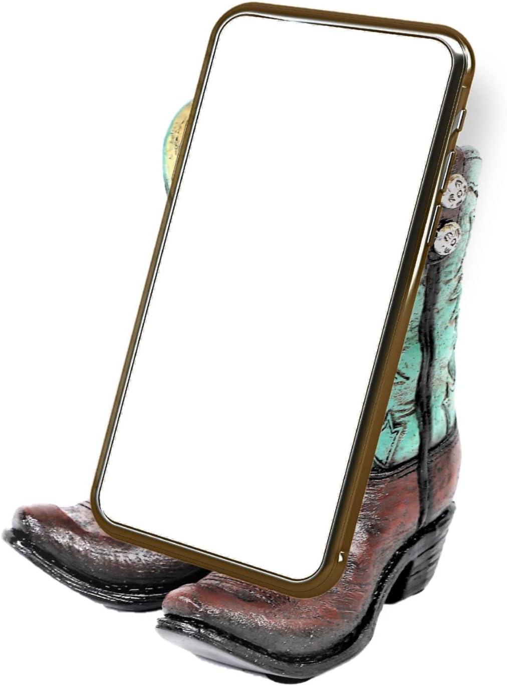 Cell Phone Stand in rustic western style cowboy boots design - phone or other electronic device holder, dock, stand (Great stocking stuffer Idea) - Image 2