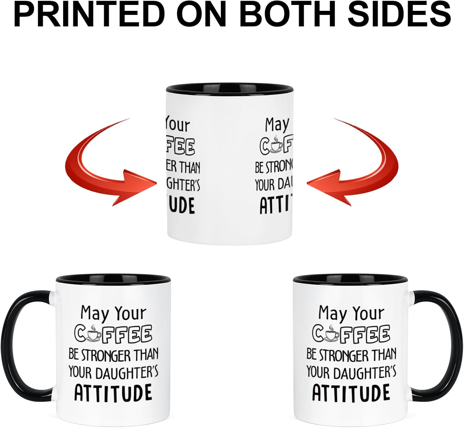 Maustic Birthday Gift for Dads from Daughter, Gifts for Dad, Dad Mug, Funny Birthday Father's Day Gifts, Your Coffee Be Stronger Than Your Daughters Attitude, 11Oz - Image 7
