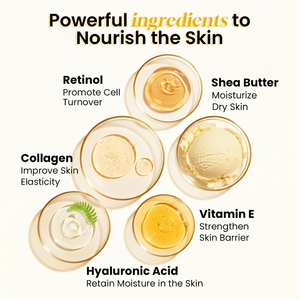 Retinol Cream for Face Anti Aging: Wrinkle Cream for Face Neck with Collagen Hyaluronic Acid - Night Moisturizer for Men Women - Facial Skin Care Gift for Mom Dad Sister (1.7 Fl Oz (Pack of 1)) - Image 2
