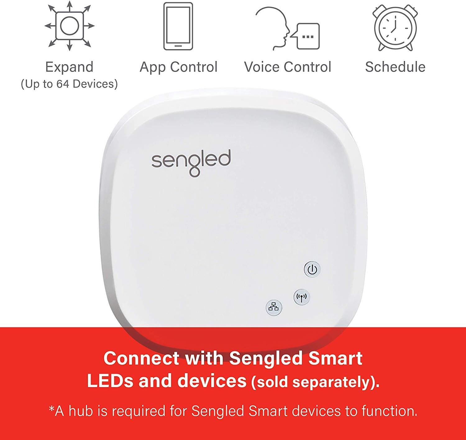 Sengled Z02-hub Hub for Use Smart Products, Compatible with Alexa and Google Assistant, 1 Count (Pack of 1), White - Image 3