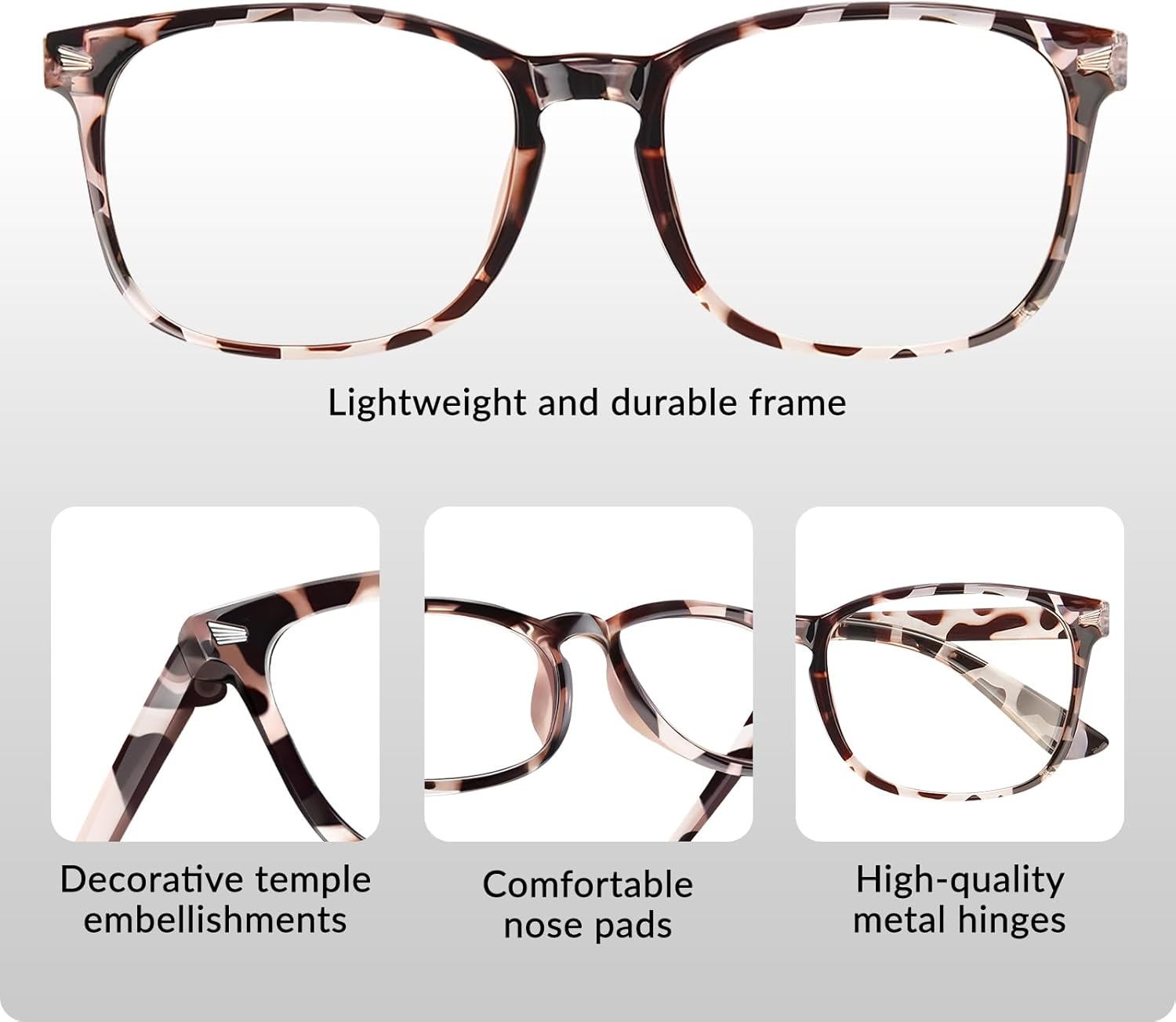 Blue Light Glasses for Woman Men | 99% Blue Light Blocking Glasses for Computer Gaming TV Phone Screen Square Frame | Anti Eyestrain & UV Glare Protection - 5 Pair - Image 5