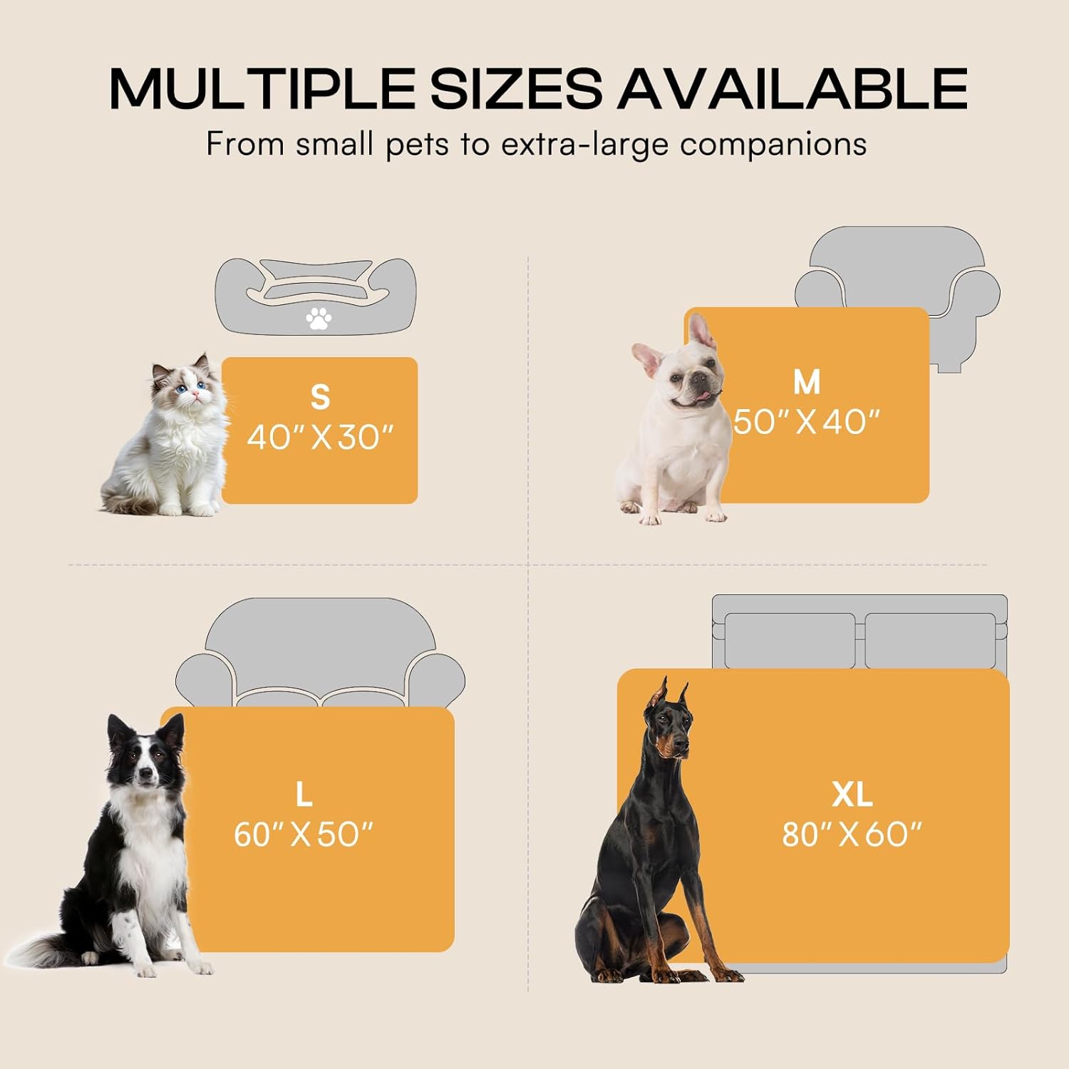 Luciphia Large Waterproof Dog Blanket for Pet Washable Liquid Proof Bed Intimacy Protection Shaggy Plush Calming Long Faux Fur Couch Cover Calming Cat Throw Blankets, Mist Grey, 60" x 80" - Image 6