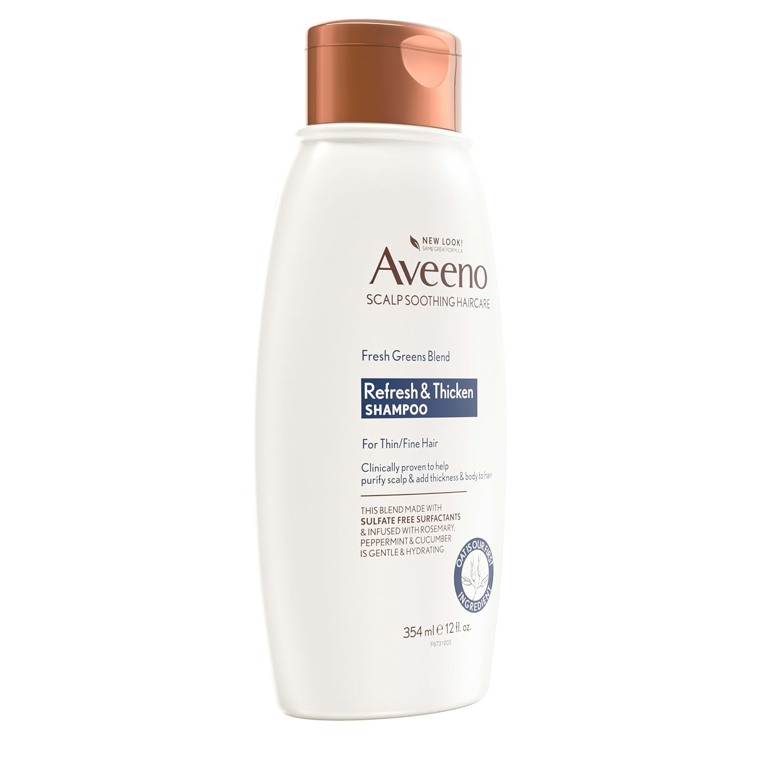 Aveeno, Fresh Greens Blend Sulfate-Free Shampoo with Rosemary, Peppermint & Cucumber to Thicken & Nourish, Clarifying & Volumizing Shampoo for Thin or Fine Hair, Paraben-Free, 12oz - Image 6