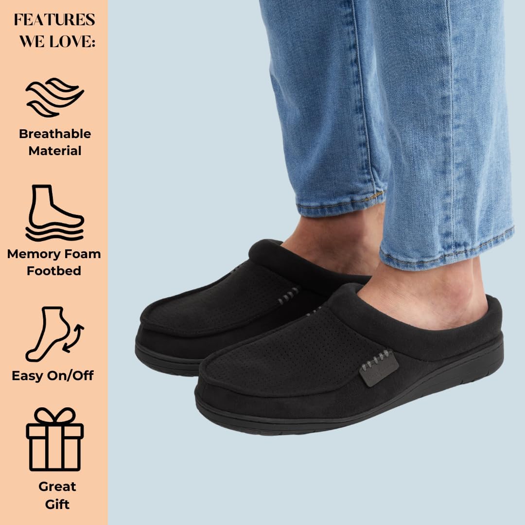 Dearfoams Men’s Brendan Indoor/Outdoor Breathable Memory Foam Clog House Shoe with Wide Widths Slipper - Image 5